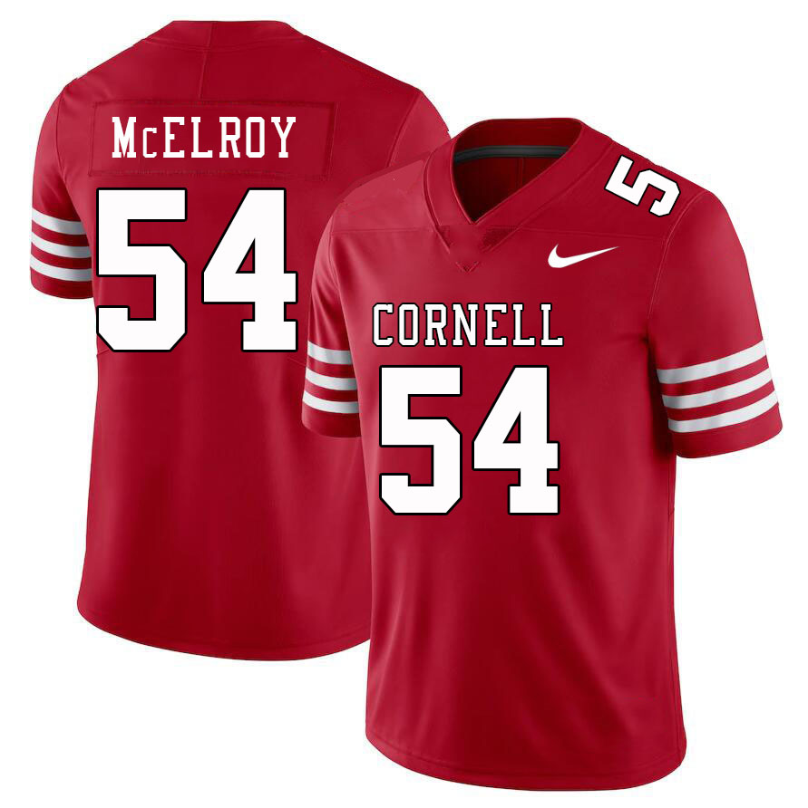 Men-Youth #54 Emmett McElroy Cornell Big Red 2023 College Football Jerseys Stitched-Red